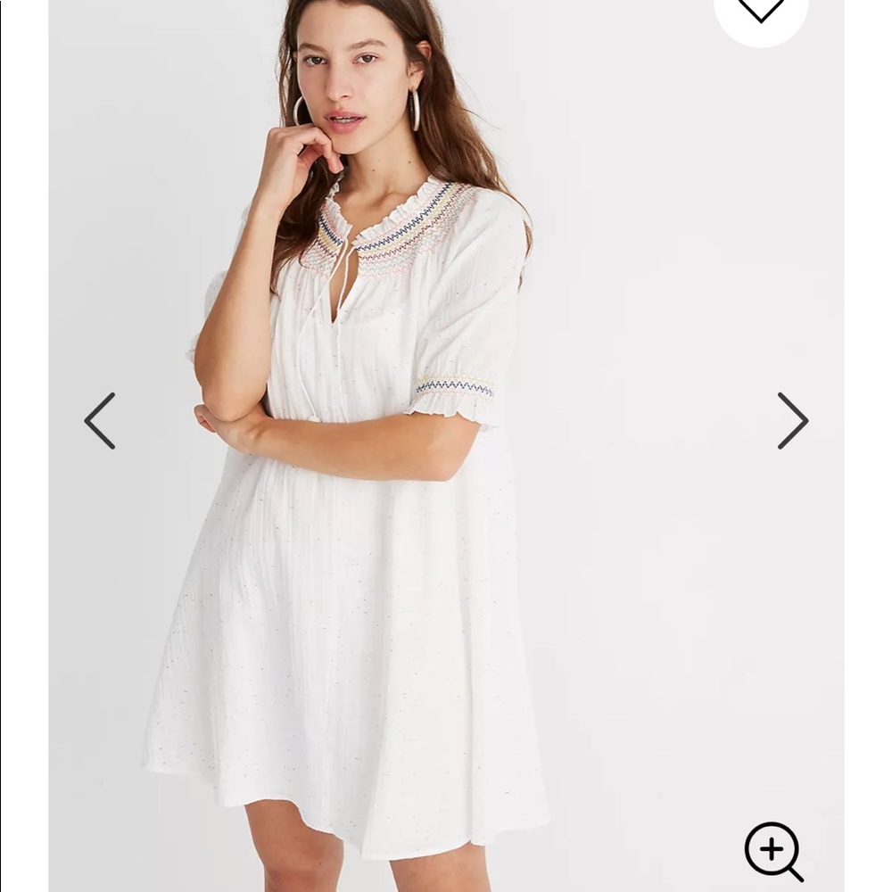 Madewell Rainbow Smocked Trapeze Dress, size M